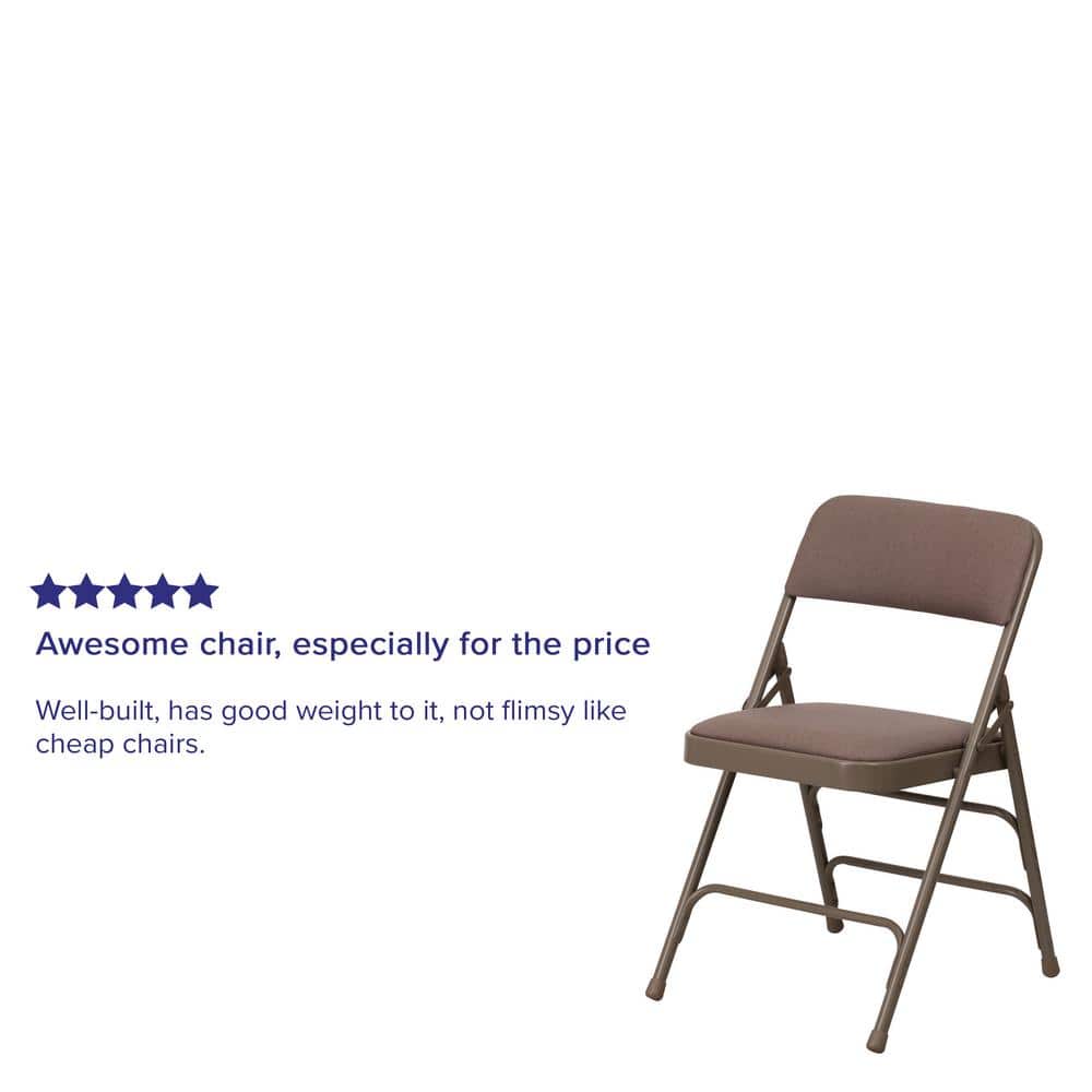 Hercules Curved Triple Braced Beige Fabric Folding Reception Chair