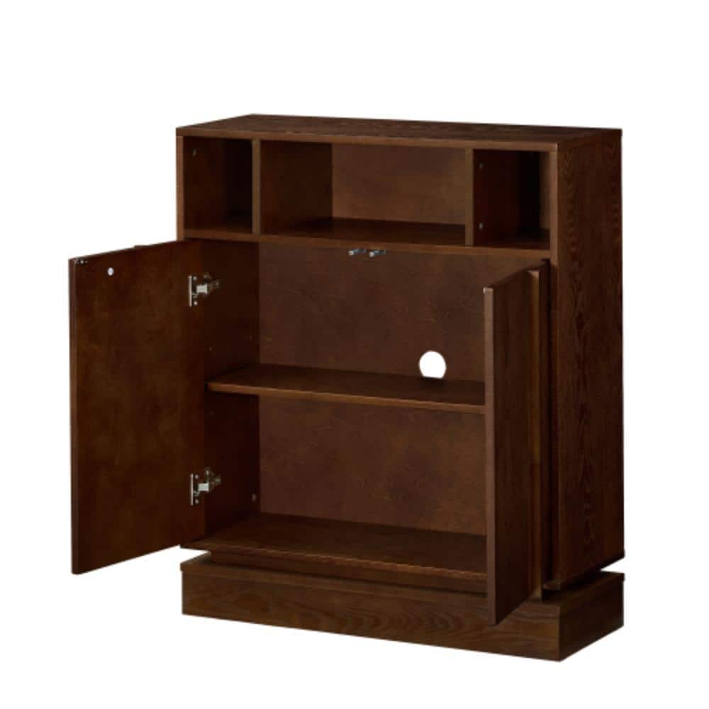 31.7 in. W x 11.9 in. D x 37.2 in. H Bathroom Dark Brown Linen Cabinet price history on PriceWatchPro