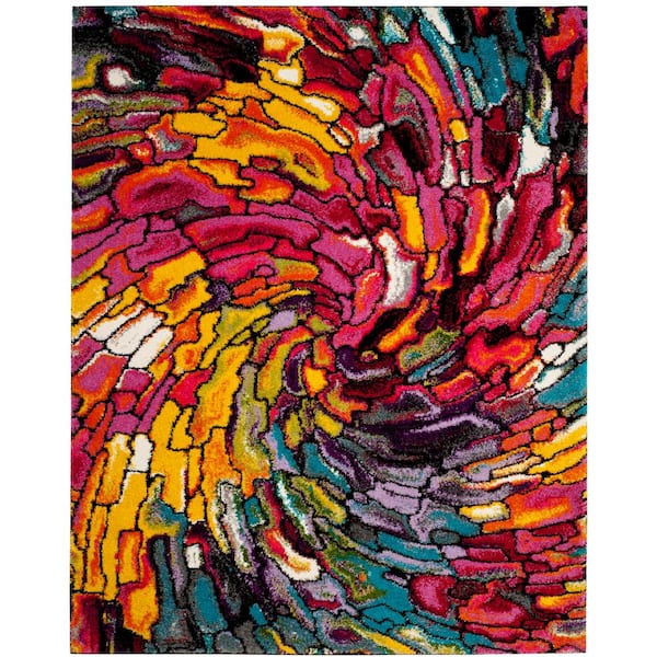 SAFAVIEH Fiesta Shag Multi 9 ft. x 12 ft. Abstract Area Rug