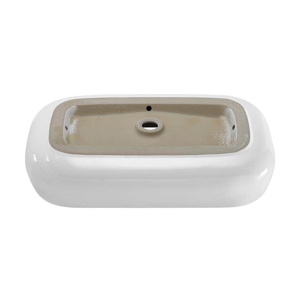 Chateau 28-Inch Glossy White Ceramic Vessel Sink