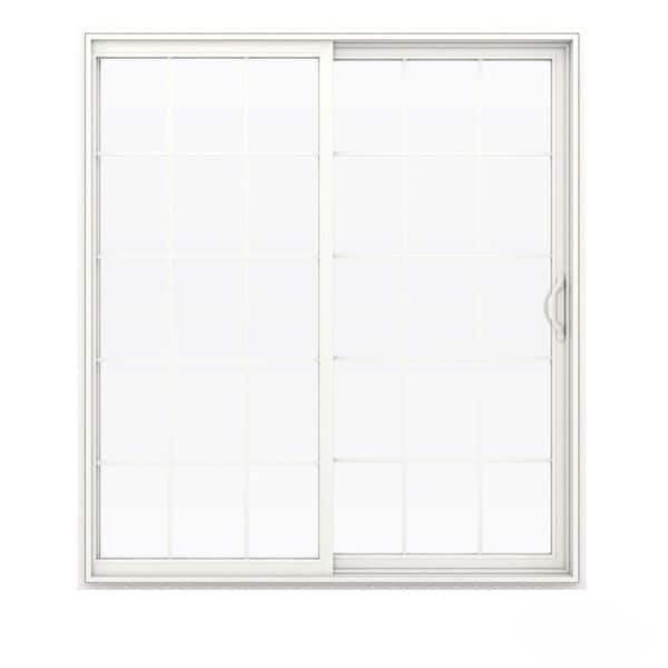 JELD-WEN 72 in. x 80 in. V-2500 White Vinyl Right-Hand 15 Lite Sliding Patio Door w/White Interior
