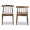 Baxton Studio Wyatt Grey and Walnut Brown Fabric Dining Chair