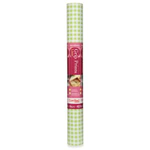 Grip Prints 18 in. x 4 ft. Lime Plaid Non-Adhesive Vinyl Top Grip Drawer and Shelf Liner (6-Rolls)
