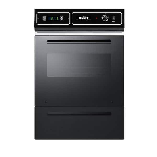 24 black wall oven