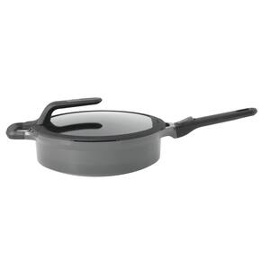 GEM Stay Cool 3.2 qt. Cast Aluminum Nonstick Saute Pan in Gray with Glass Lid