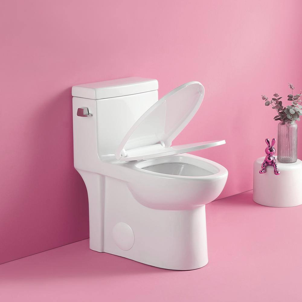 Gloss White Elongated One-Piece High Efficiency Toilet