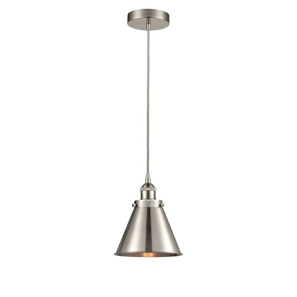 Appalachian Brushed Satin Nickel Mini Pendant Light with Glass Shade