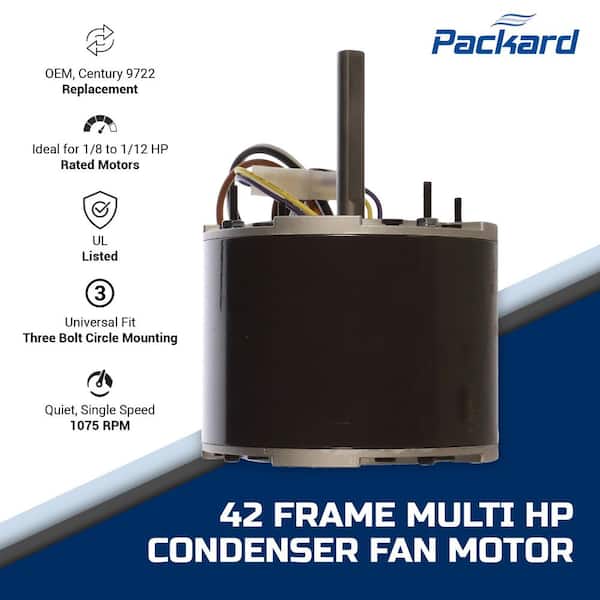 Multi-Horsepower 42-Frame 1/8-1/12HP 1075 RPM Condenser Fan Motor 208-Volt-230-Volt-60Hz