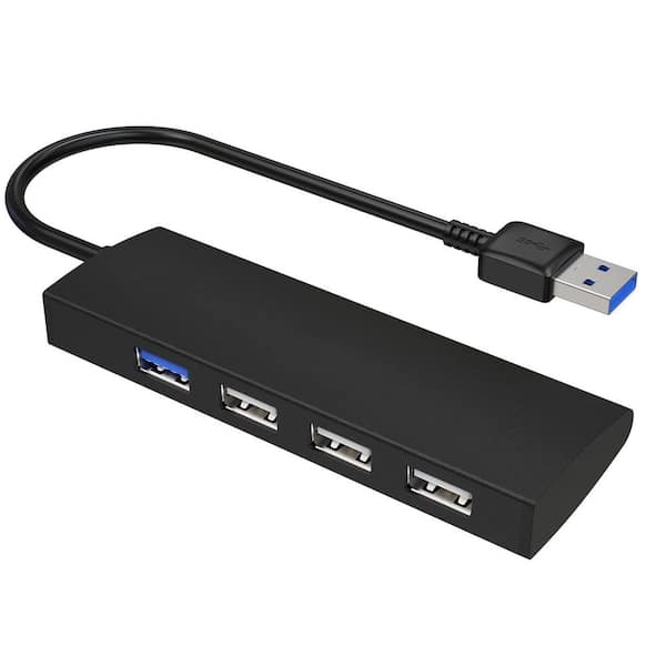 Lukyamzn 4-Port USB Hub High-Speed Splitter with USB 3.0/2.0 Ports for PC, Laptop, Desktop, Notebook, MacBook Ultra Slim Portable
