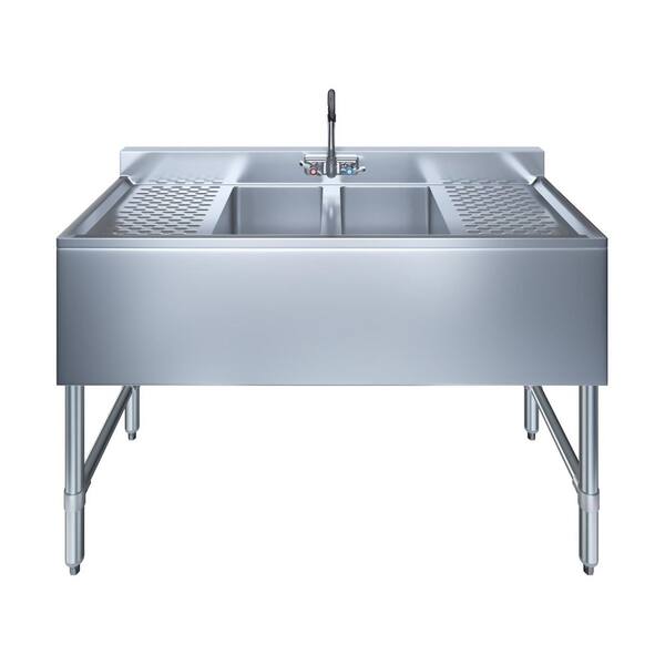 AMGOOD 18.75 x 14 Stainless Steel Under Bar Utility Sink with Faucet