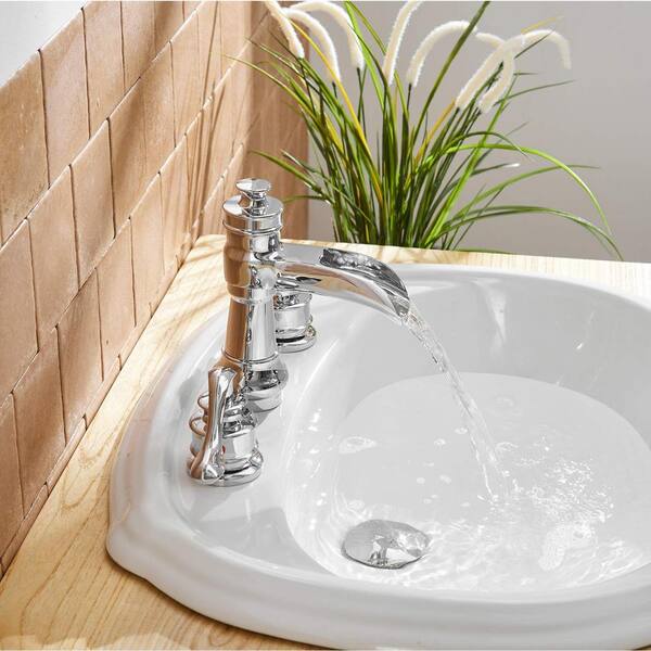 BWE 8 in. Waterfall Widespread 2-Handle Bathroom Faucet With