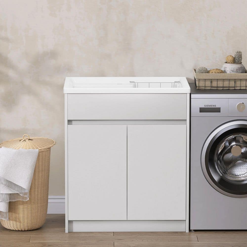 Getpro 30 in. W x 22 in. D Freestanding Solid Surface Drop-In Laundry ...