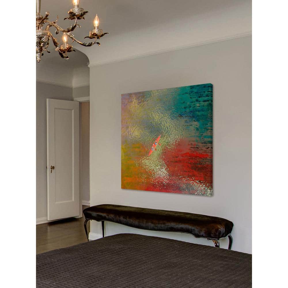 18 in. H x 18 in. W Red Kayak by Parvez Taj Printed Canvas Wall Art