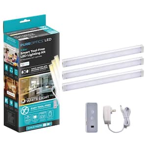 PureOptics LED 9 in., Plug-In, LED, White, Works with Alexa Smart