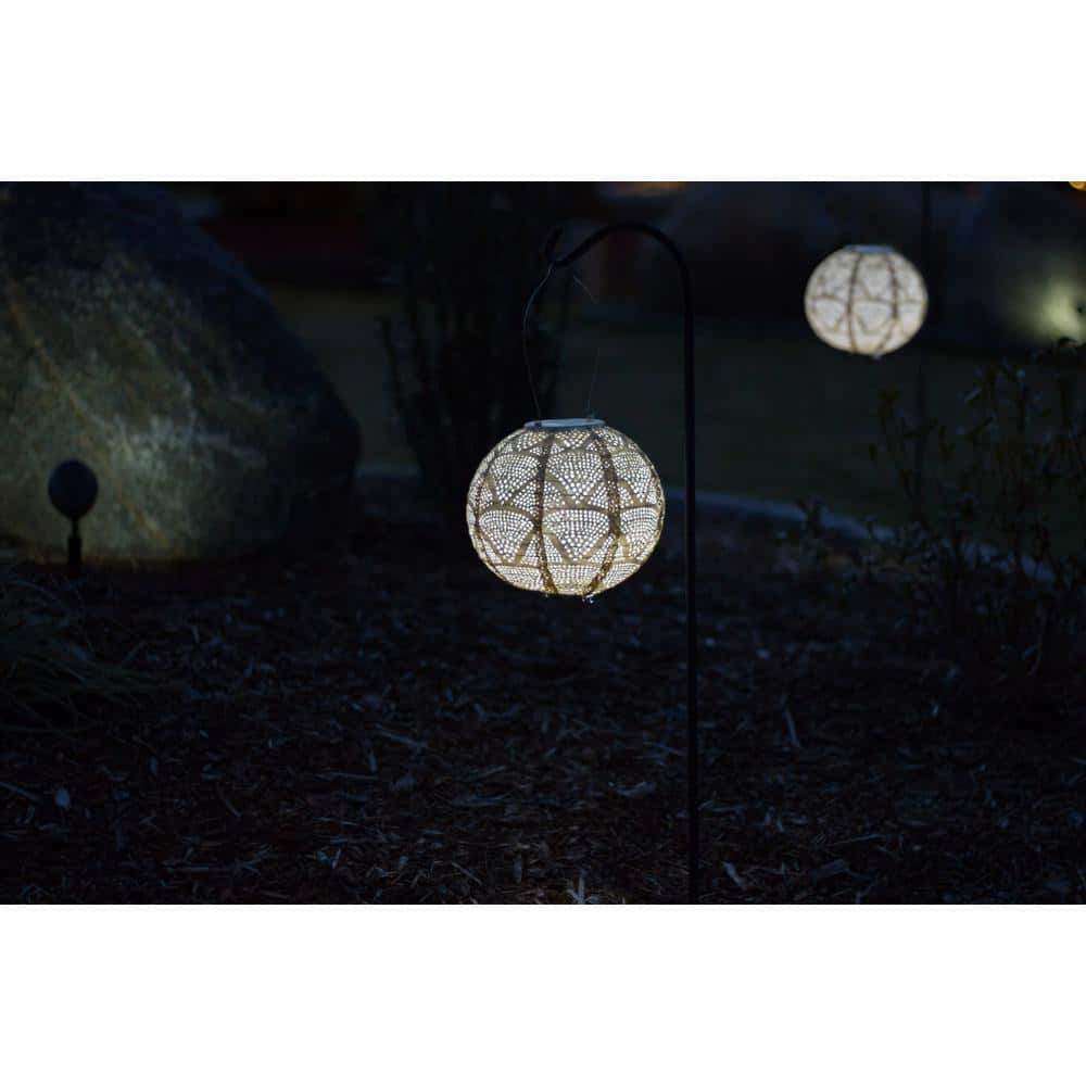 Luminous Pearl Wave 14.5" Tyvek Solar Hanging Lantern