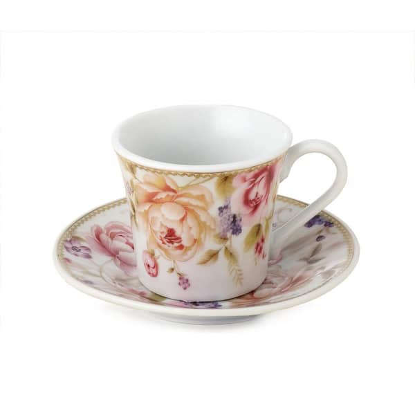 TAOXIN Porcelain 4oz Stackable Espresso Cup With Coaster And Metal