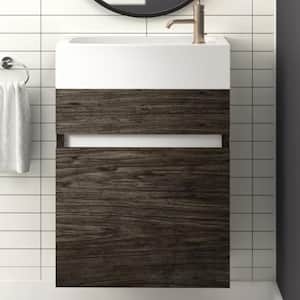 Piccolo 18 in. W x 10 in. D x 25 in. H Sink Wall-Mounted Vanity Side Cabinet in Tete a Tete with White Acrylic Top