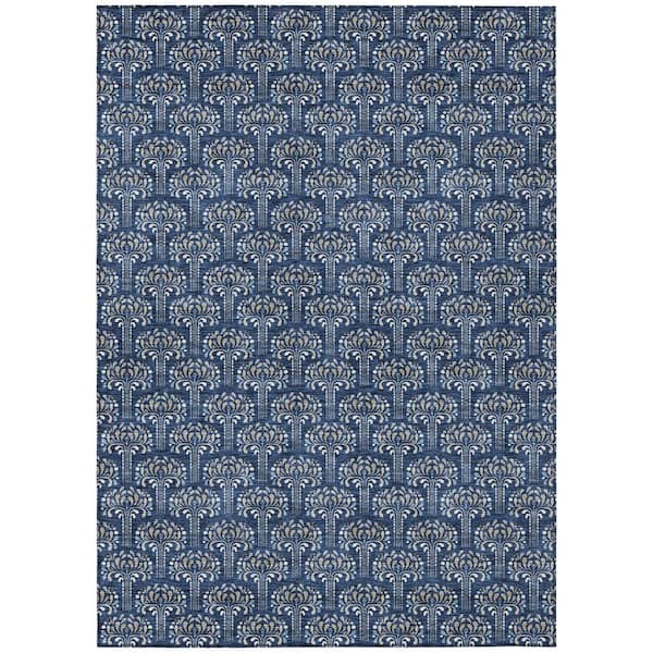 Chantille Machine Washable Indoor/Outdoor Abstract ACN3065 Navy 10 ft. x 14 ft. Area Rug