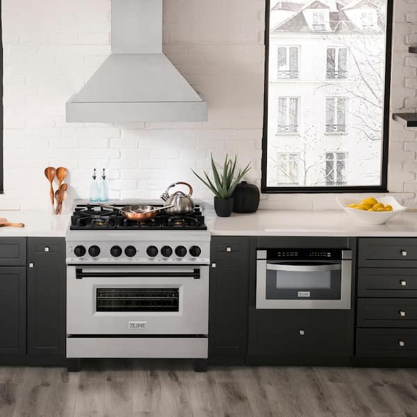Autograph 36 in. Legacy Dual Fuel Range with 6 Burners and Electric Oven in Satin Stainless Steel and Black Accents