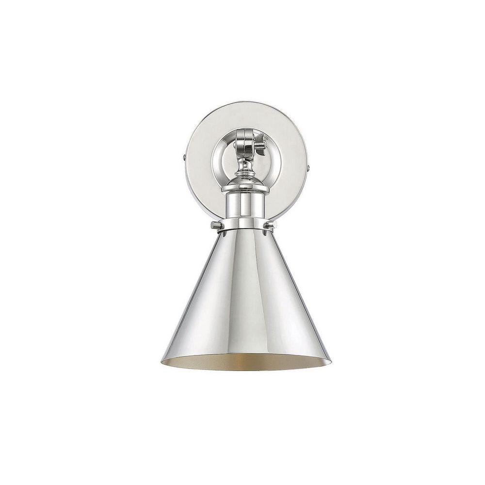 Glenn Polished Nickel 7"x12" Direct Wired Wall Sconce