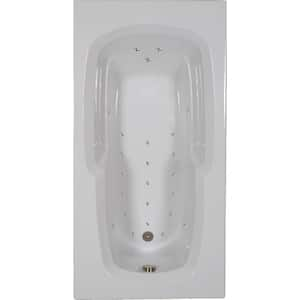 72 in. Acrylic Rectangular Drop-in Air Bathtub in Bone