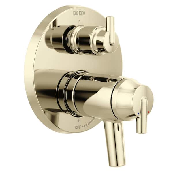 Trinsic 2-Handle Wall Mount Valve Trim Kit in Polished Nickel with 3-Setting Integrated Diverter (Valve Not Included)