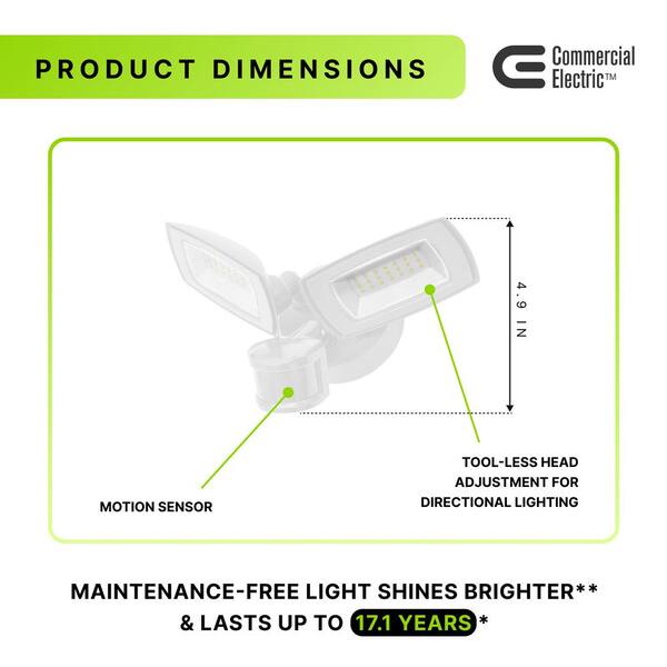 Commercial Electric 150W Equivalent White Outdoor Integrated Commercial Electric 150W Equivalent White Outdoor Integrated
