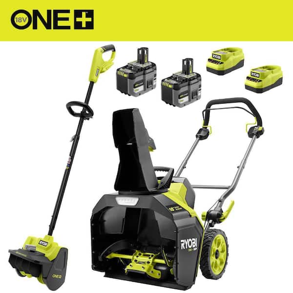 18V HP Brushless 18 " Single-Stage Cordless Snow Blower & 10" Single-Stage Snow Shovel with (2) Batteries & Chargers