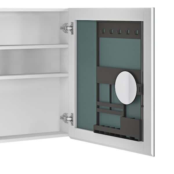 24 in. W x 26 in. H Rectangular Engineered Wood Medicine Cabinet with Mirror and Right Opening Door