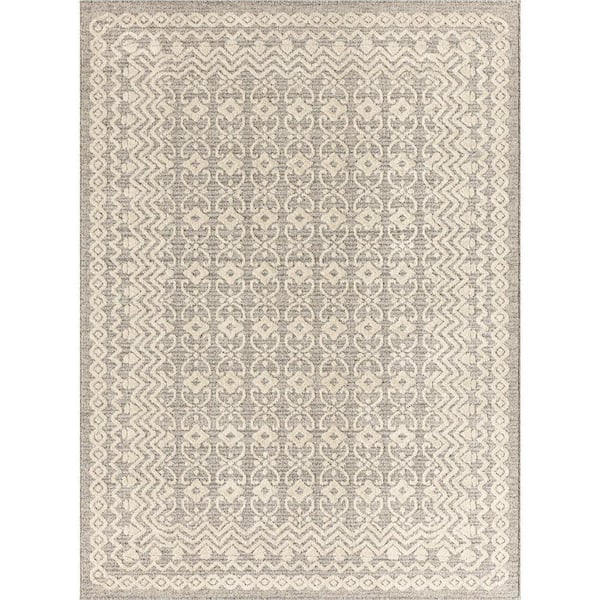 LUXE WEAVERS Grayson Collection Moroccan Floral Trellis Beige 4x6 Polypropylene Area Rug