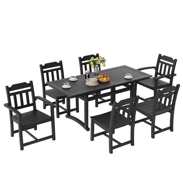VEVOR 7-Pieces Patio Dining Set All Weather Garden Furniture Table Sets Furniture Table and Chairs Set Patio Cover