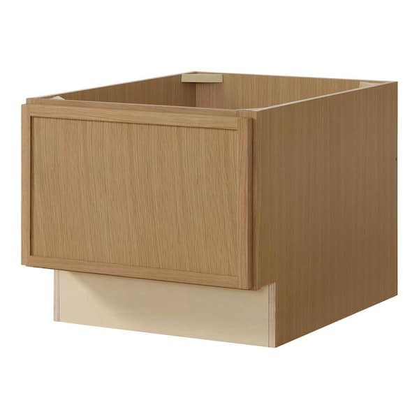 Leyton 18 in. W x 24 in. D x 16.5 in. H Ready To Assemble Plywood Slim Shaker Bench Base Kitchen Cabinet in White Oak