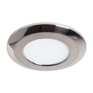 Wafer Thin Warm White, 2700K, Integrated LED Under Cabinet Puck Light Silver