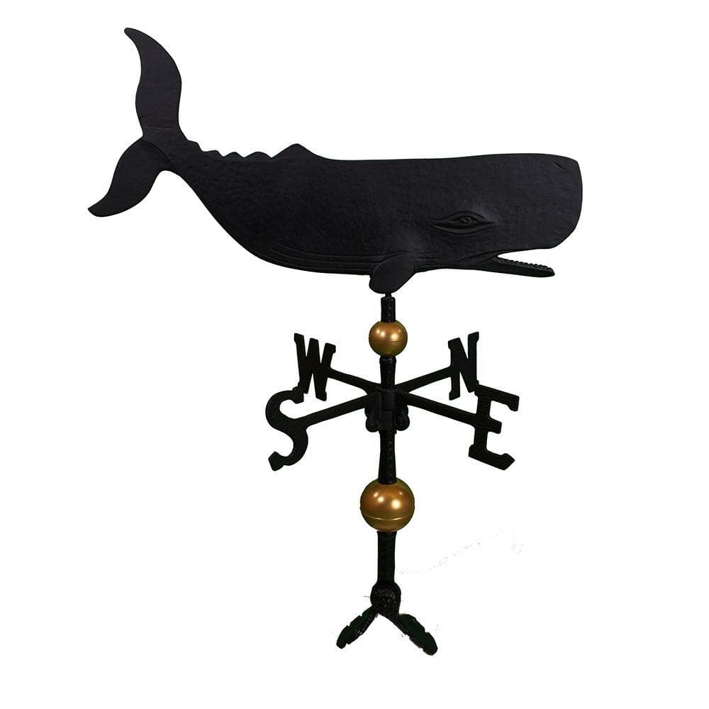 Montague Metal Products 32 in. Deluxe Black Whale Weathervane WV-385-SB -  The Home Depot