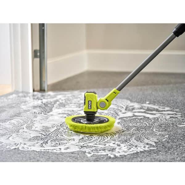 RYOBI ONE+ 18V Cordless Telescoping Power Scrubber and 2.0