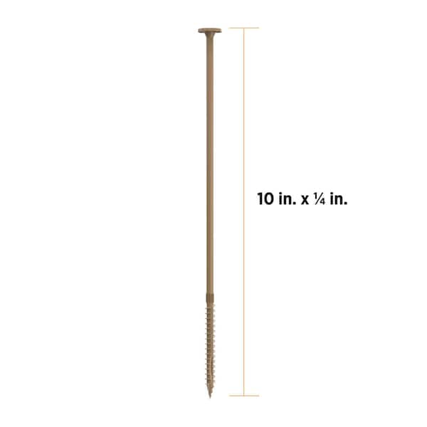 1/4 in. x 10 in. Star Drive Flat Head Multi-Purpose Structural Wood Screw - PROTECH Ultra 4 Exterior Coated (10-Pack)