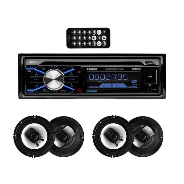 BOSS AUDIO SYSTEMS In Dash Bluetooth CD Player Receiver with R63 6.5 in. 300-Watt Speakers