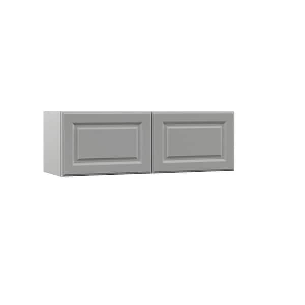 Hampton Bay Designer Series Elgin Assembled 36x12x12 in. Wall Bridge Kitchen Cabinet in Heron Gray