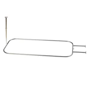 NeverRust 28 in. x 60 in. Rustproof Aluminum Hoop Shaped Shower Rod for Standalone Tubs in Chrome