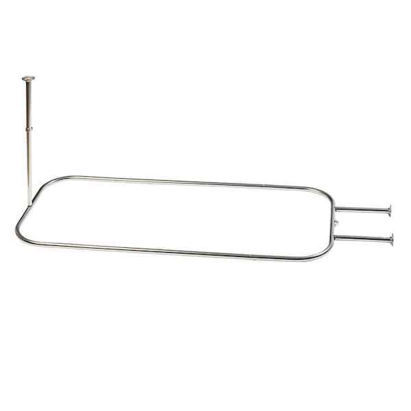 Zenna Home NeverRust 28 in. x 60 in. Rustproof Aluminum Hoop Shaped Shower Rod for Standalone Tubs in Chrome