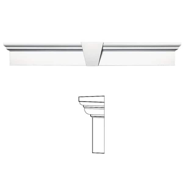 Builders Edge 6 in. x 43-5/8 in. Flat Panel Window Header with Keystone in 117 Bright White