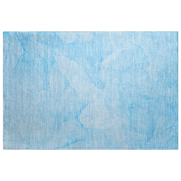 Dream Shag Premium Machine Washable Abstract ADS509 Blue 2 ft. x 3 ft. Accent Rug