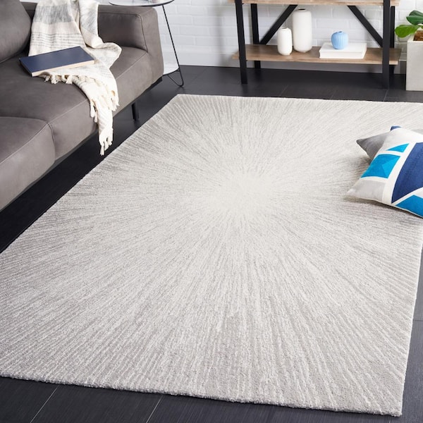 Abstract Ivory/Silver 4 ft. x 6 ft. Eclectic Star Area Rug