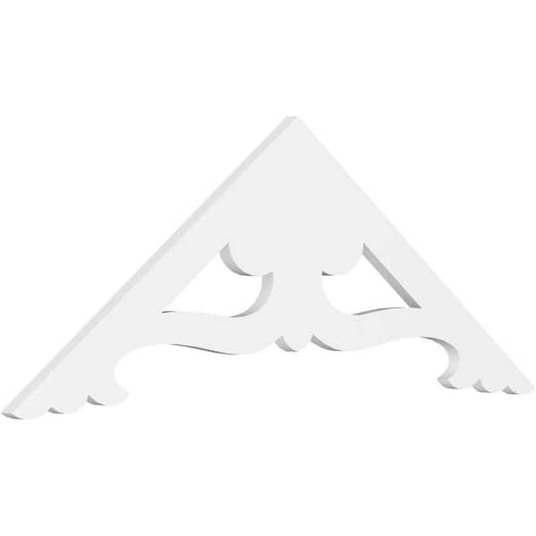 Ekena Millwork 1 in. x 48 in. x 18 in. (9/12) Pitch Cornelia Gable Pediment Architectural Grade PVC Moulding