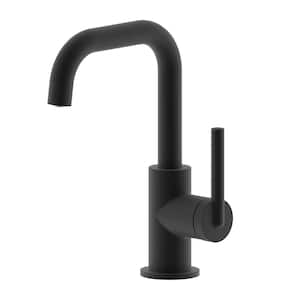 Kree Single Hole Single-Handle Bathroom Faucet Rust and Spot Resist with Drain Assembly in Matte Black