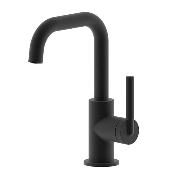 Ultra Faucets Kree Single Hole Single-Handle Bathroom Faucet Rust and Spot Resist with Drain Assembly in Matte Black