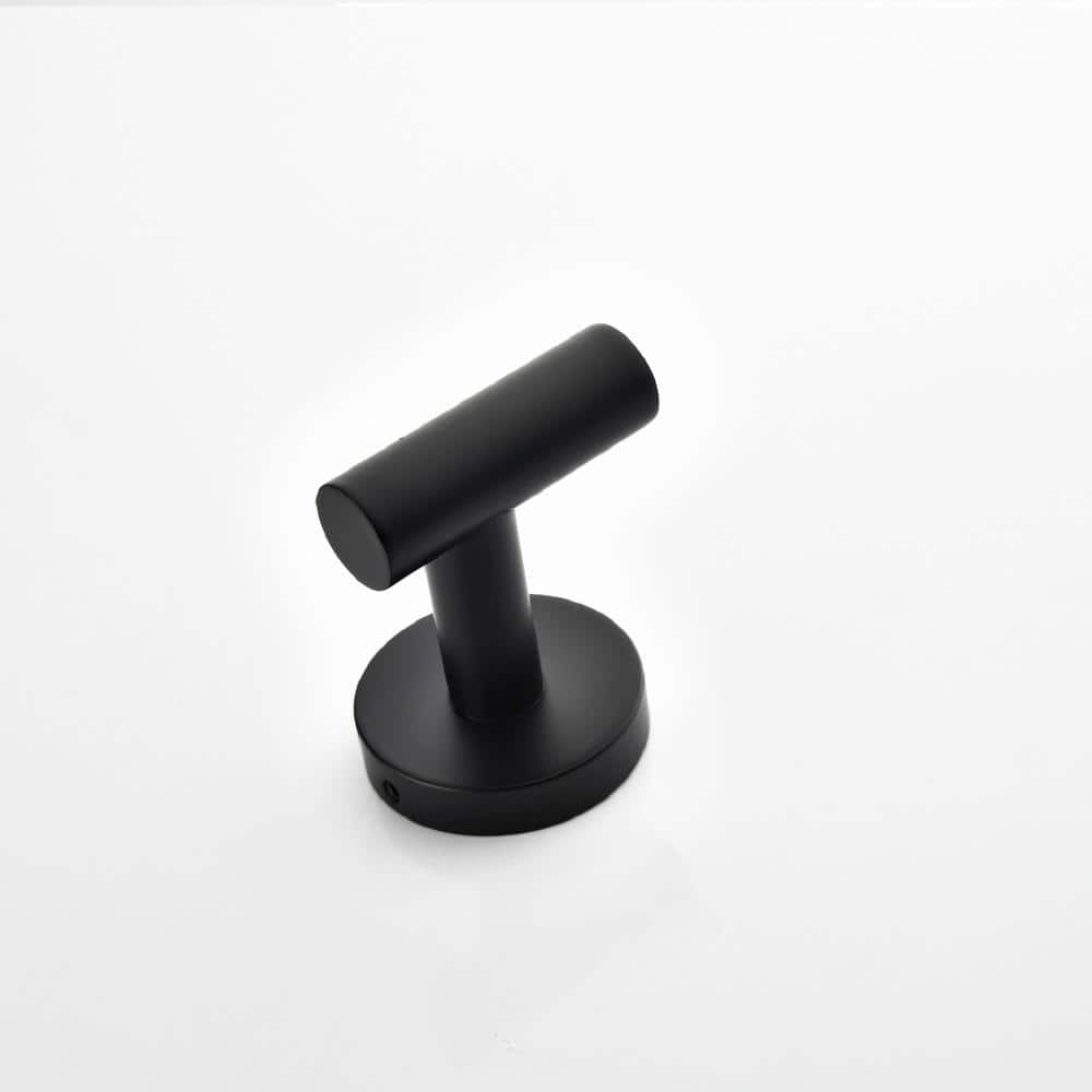 Matte Black Stainless Steel Dual Wall-Mounted Towel Hooks