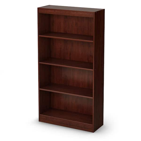 South Shore 56 in. Royal Cherry Wood 4-shelf Standard Bookcase with Adjustable Shelves