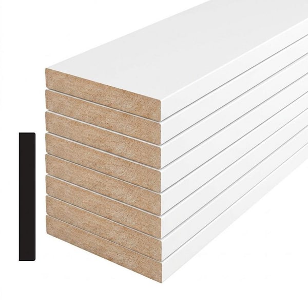 Pro Pack 121 1/2 in. x 5-1/2 in. x 96 in. Primed MDF Baseboard Moulding (8-Pack − 64 Total Linear Feet)
