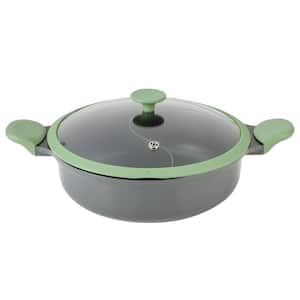 Theodore 6.5 Qt. Nonstick Cast Aluminum Divided Hot Pot Pan with Lid